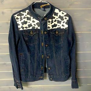 High Sierra denim Holstein embellished jacket.